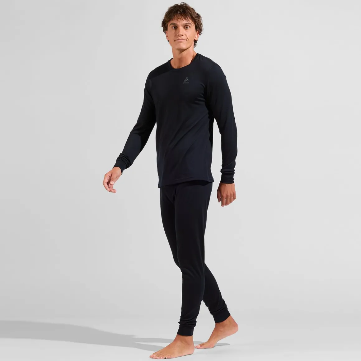 Odlo Mens BL Top Crew Neck L/S Merino 200