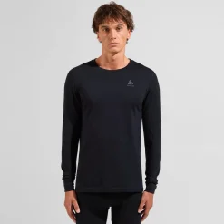 Odlo Mens BL Top Crew Neck L/S Merino 200