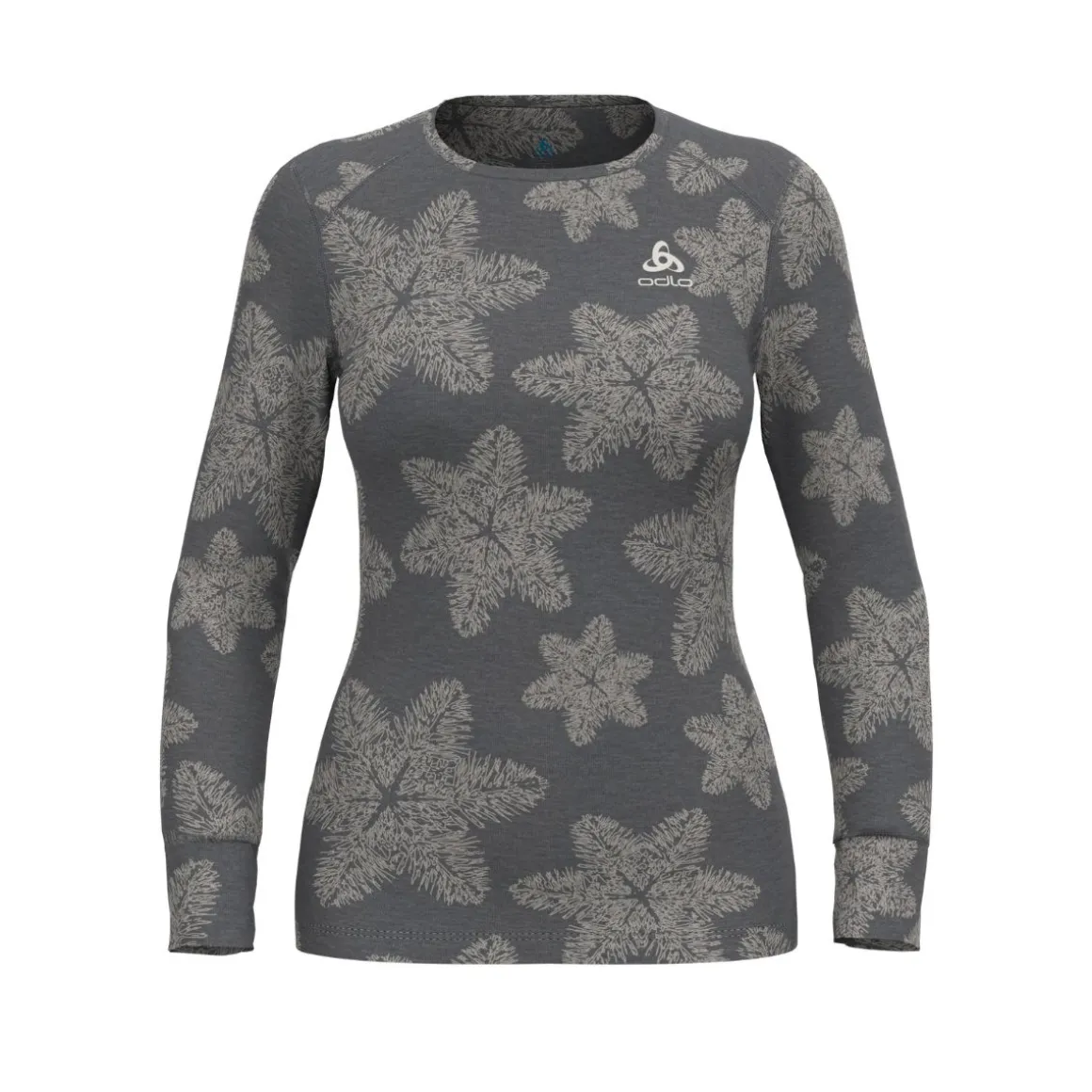 Odlo Womens God Jul Print L/S Crew Neck Shirt